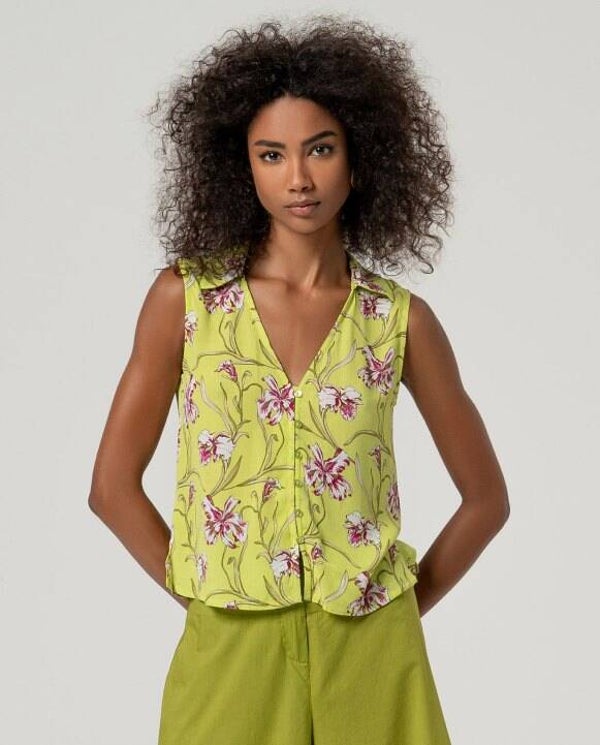 Surkana, sleeveless shirt, acid green