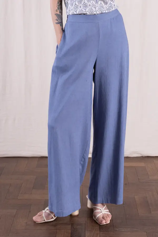 Nomads, wide leg trousers, cornflower