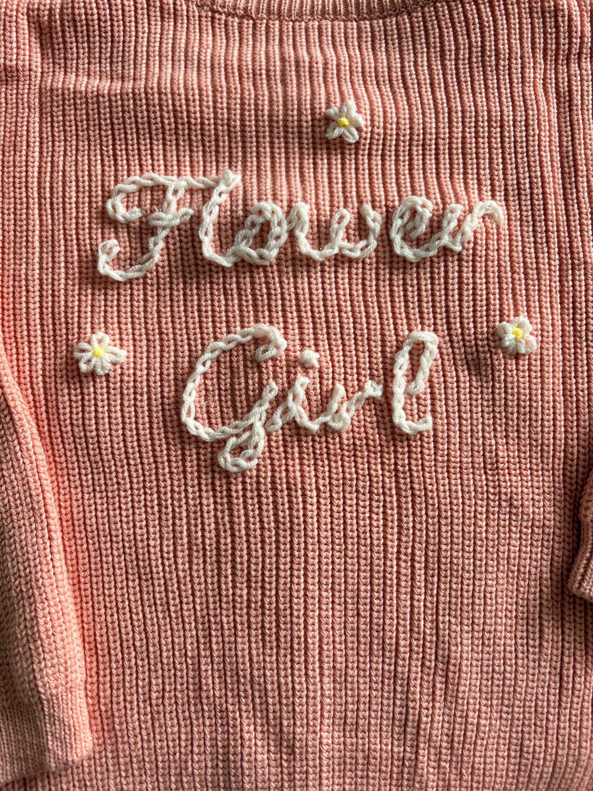 Hand Embroidered Flower Girl Cardigan