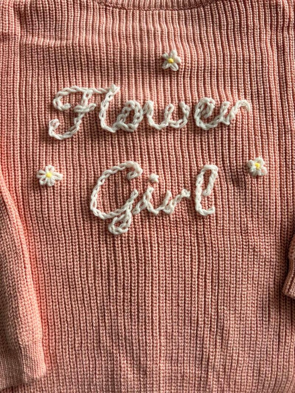 Hand Embroidered Flower Girl Cardigan