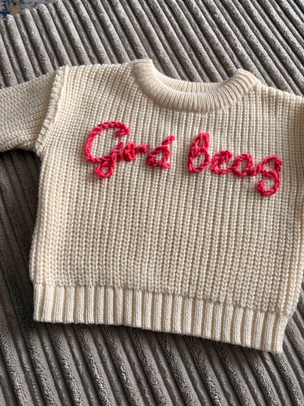 Grá Beag Hand Embroidered Kids Knit Sweater