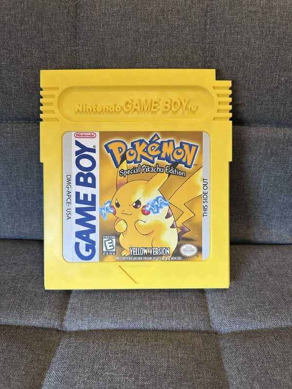 Oversized Pokemon Yellow GameBoy Cartridge