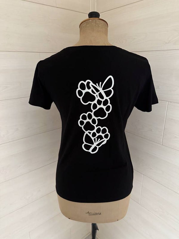 Vlinders met hondenpoten t-shirt maat M