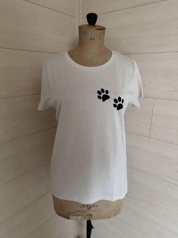 Hondenpoten t-shirt maat L