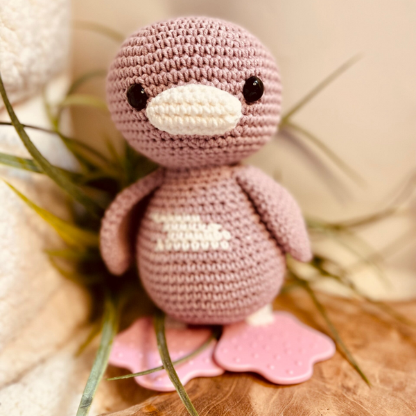 Knuffel - Eend - Oud Roze