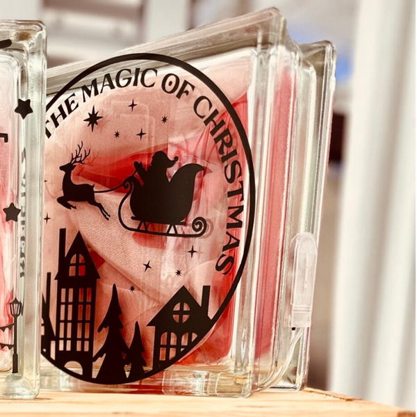 Glasblok decoratie Kerst - The Magic of Christmas