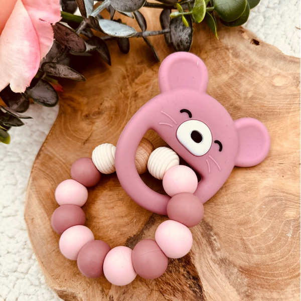 Bijtring Slapende Beer - Blush