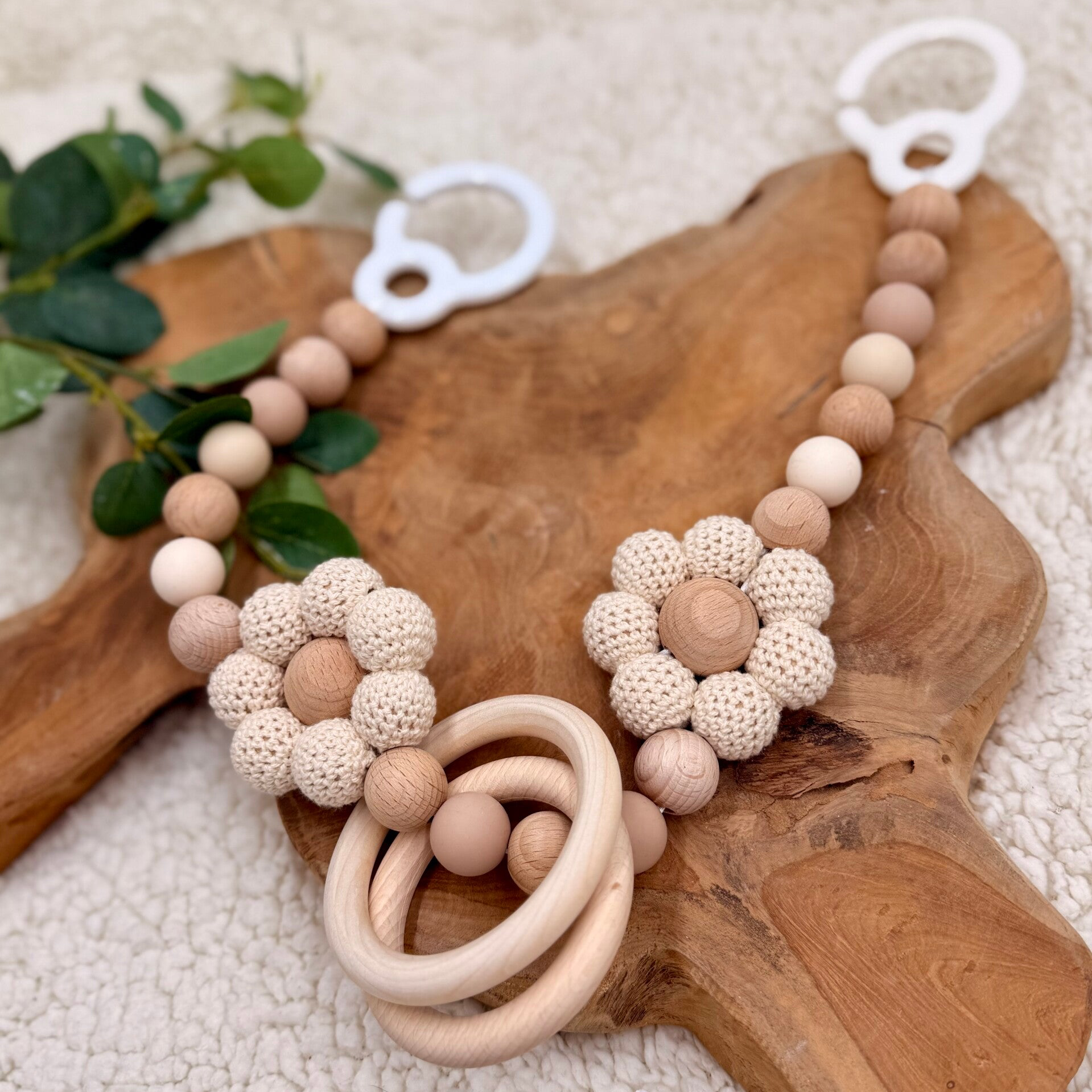 Wagenspanner - Bloem en Ringen - Creme