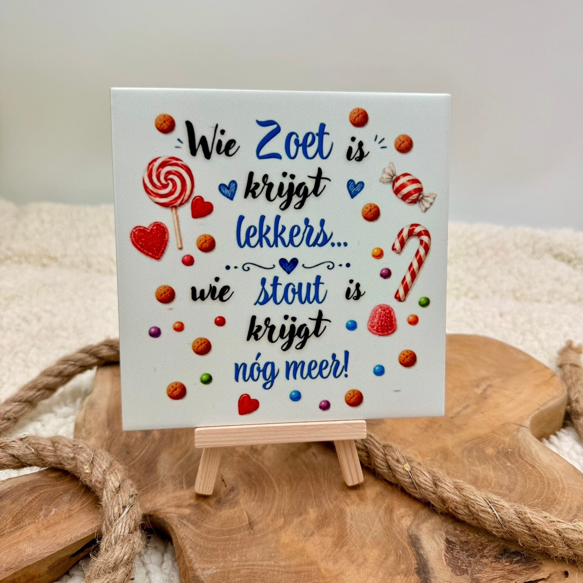 Sinterklaas Tegeltje - Wie zoet is …