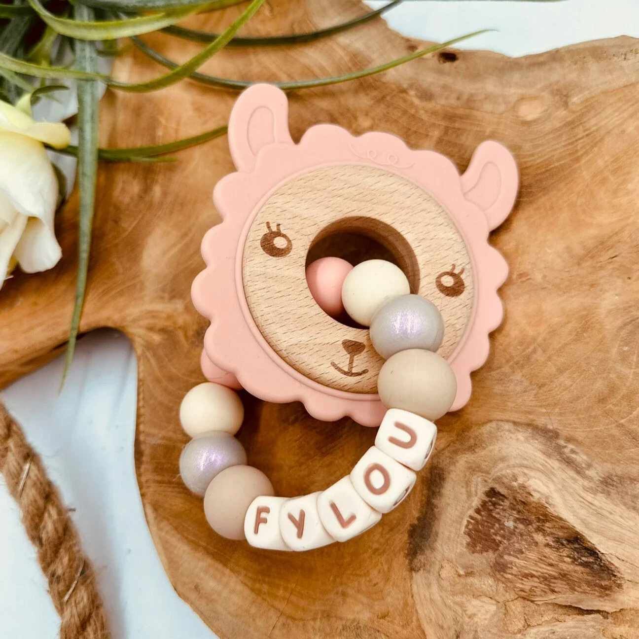 Bijtring met Naam - Alpaca