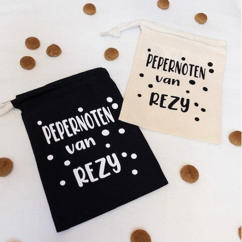 Sinterklaas Zakje "Pepernoten van" met Naam