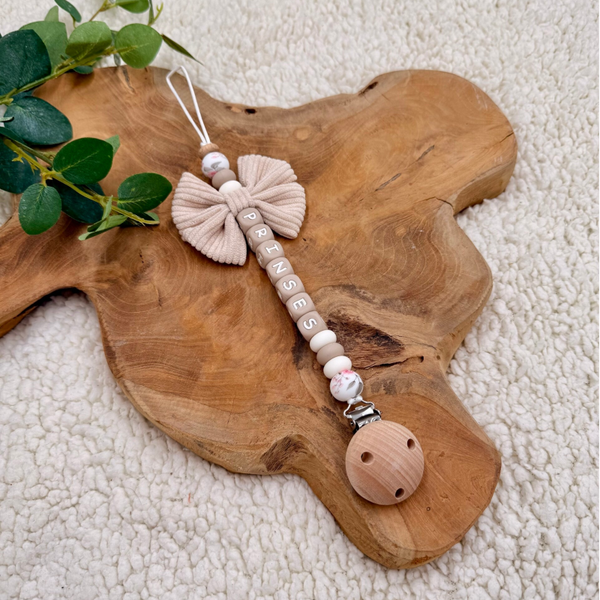 Speenkoord Strik - Beige - Prinses