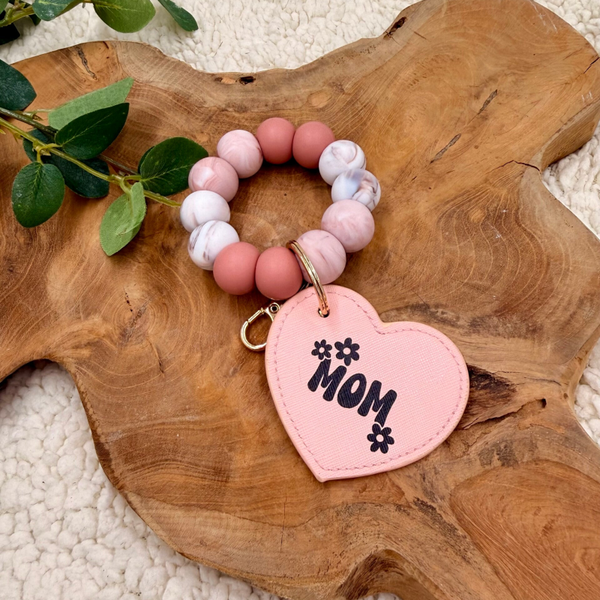 Sleutelhanger "MOM" - Roze