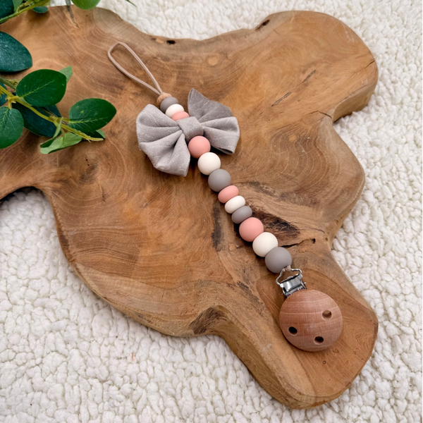 Speenkoord Strik - Grijs / Zilver