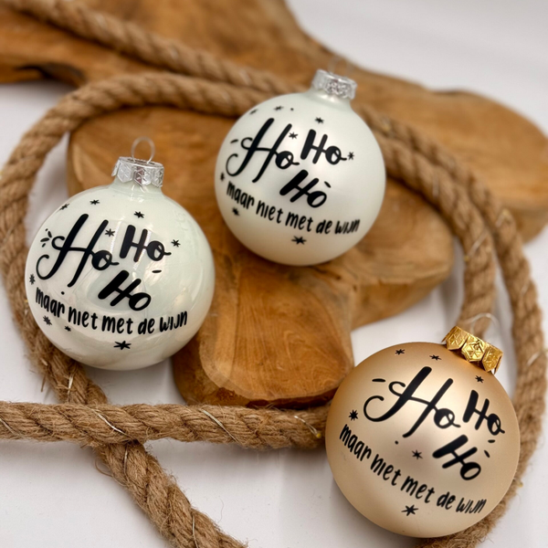 Kerstbal - Ho Ho Ho maar niet met de Wijn