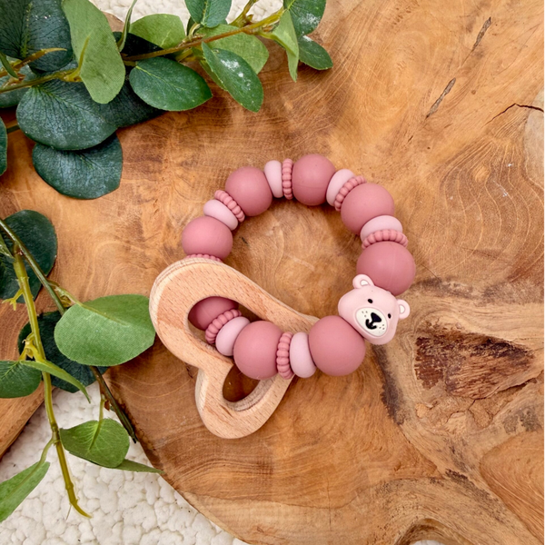 Bijtring - Beertje met Hart (verschillende kleuren)