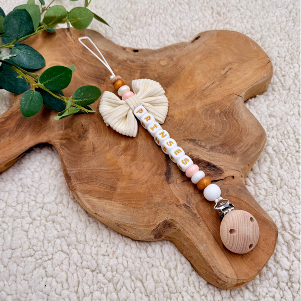 Speenkoord Strik - Creme - Prinses