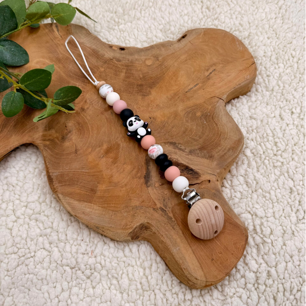 Speenkoord Panda Beertje - Zwart