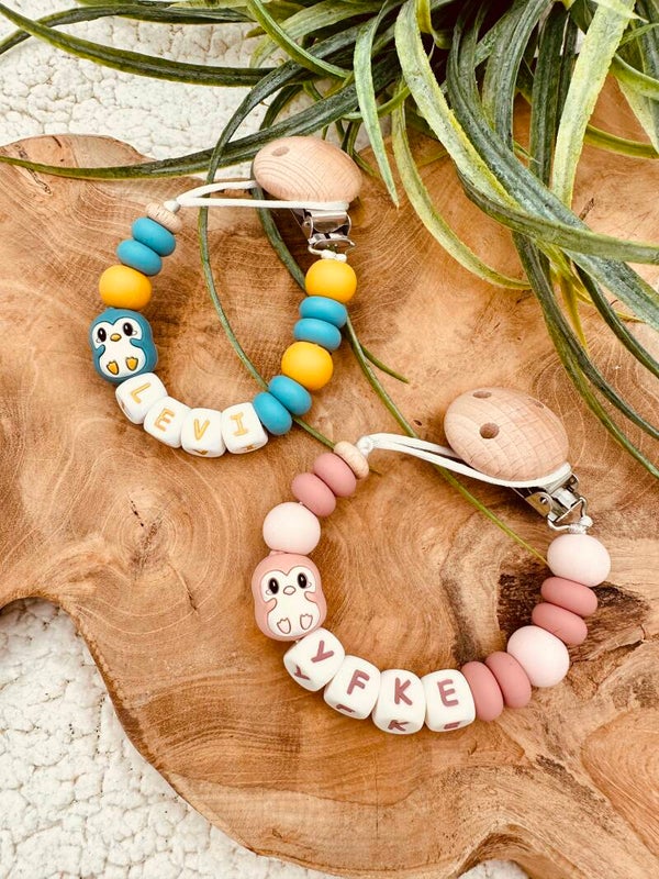 Speenkoord 3D Pinguin met NAAM