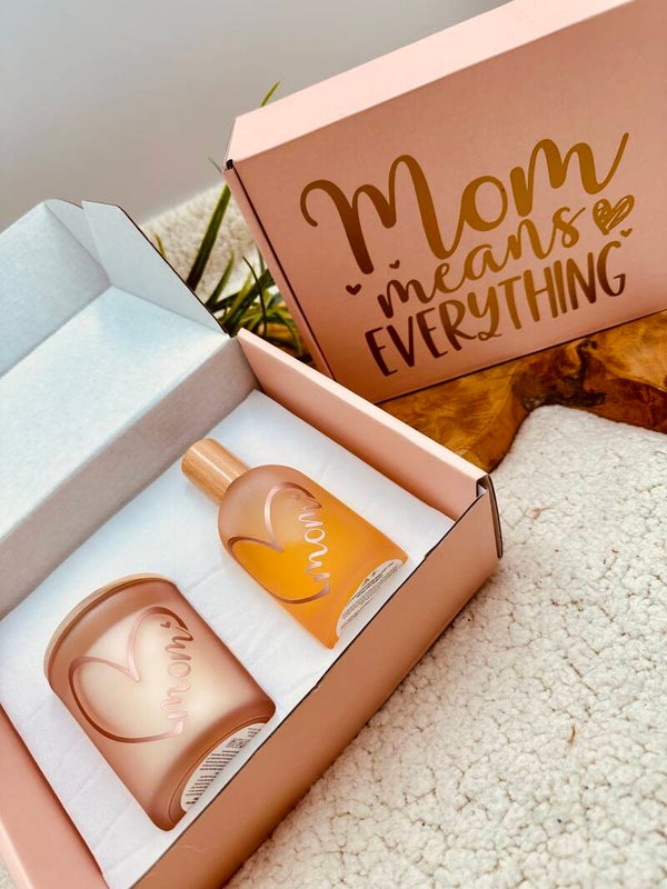 Moederdag - Luxegiftbox Geurkaars & Roomspray Gevuld – Frosted Blush