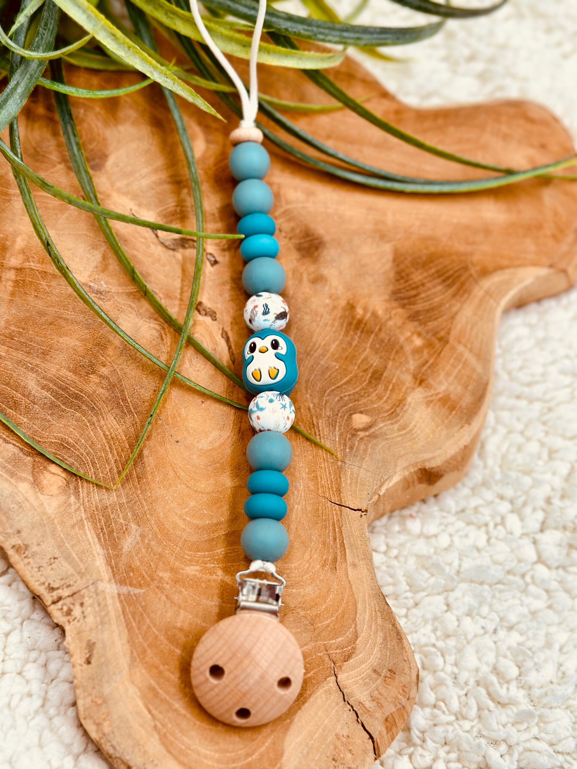 Speenkoord - Pinguin - Blauw