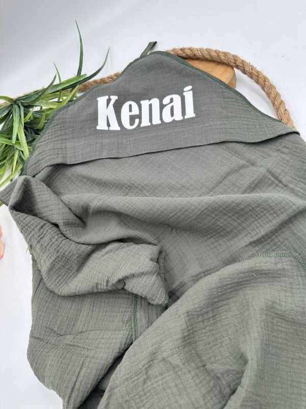 Cottonbabie - Badcape - Soft - Kakigroen