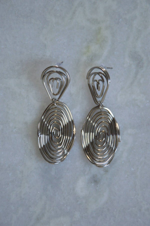 Silver swirl earrings