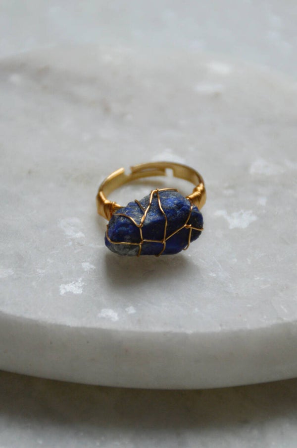 Gold Lapis Lazuli ring