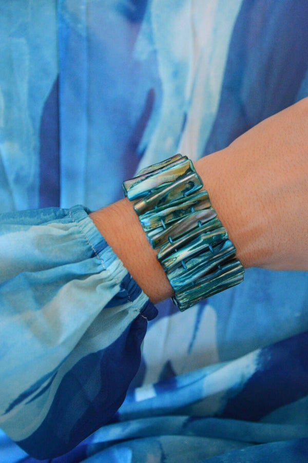Blue shell bracelet