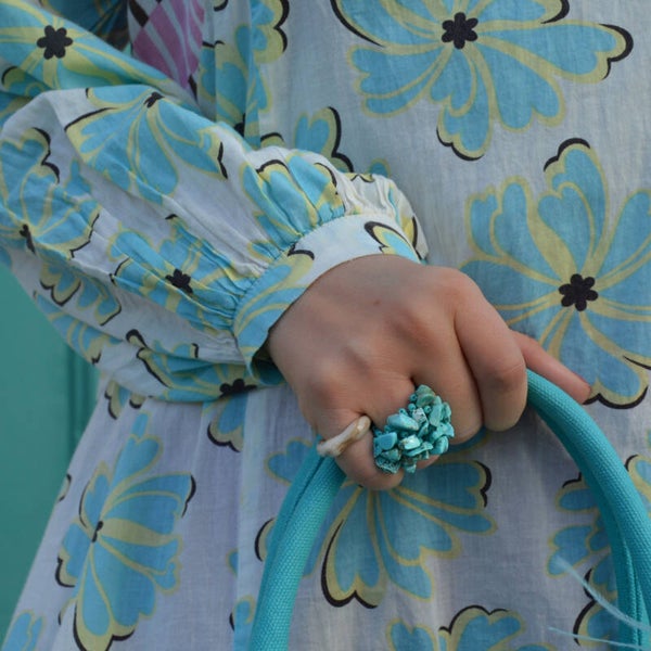 Turquoise natural stone ring
