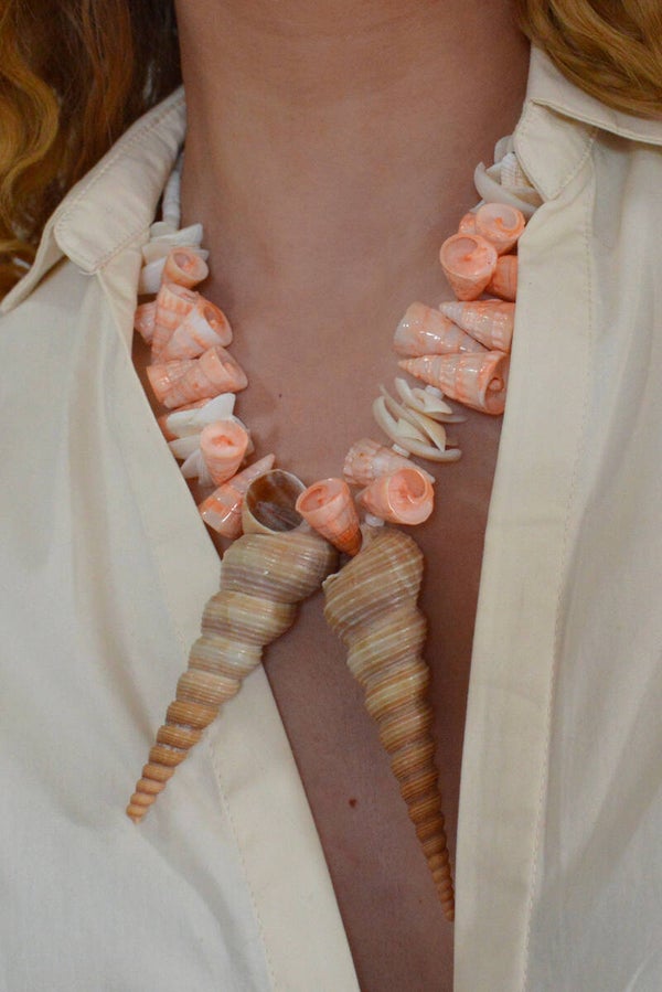 Turritella shell statement necklace