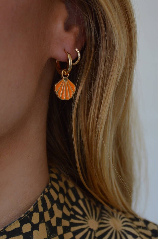 Orange shell earrings
