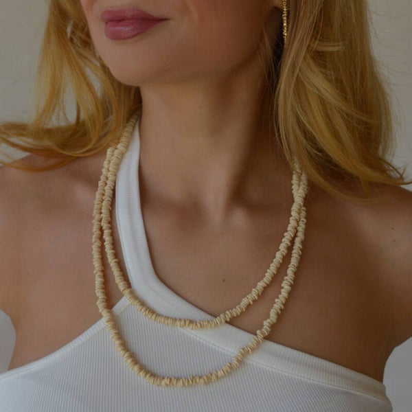 Wooden blank wood necklace