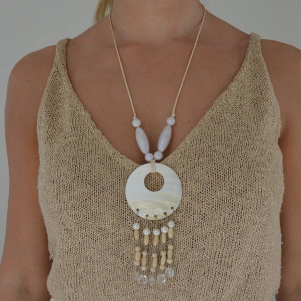 Long shell tassel necklace