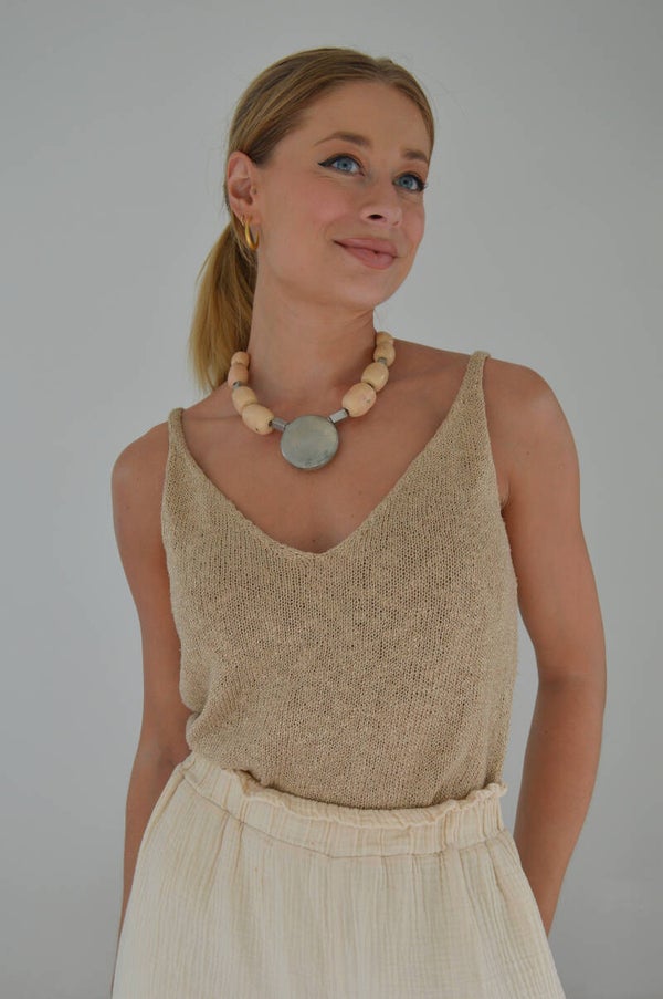 Wood & metal necklace