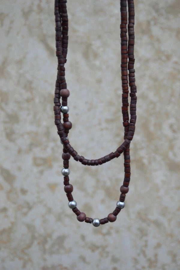 Dark wood necklace