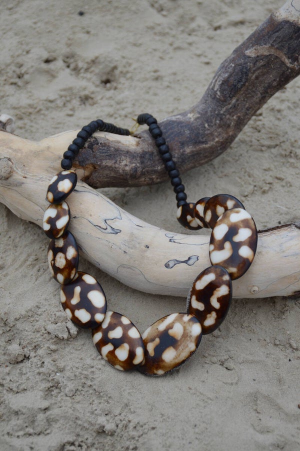 Wood print necklace