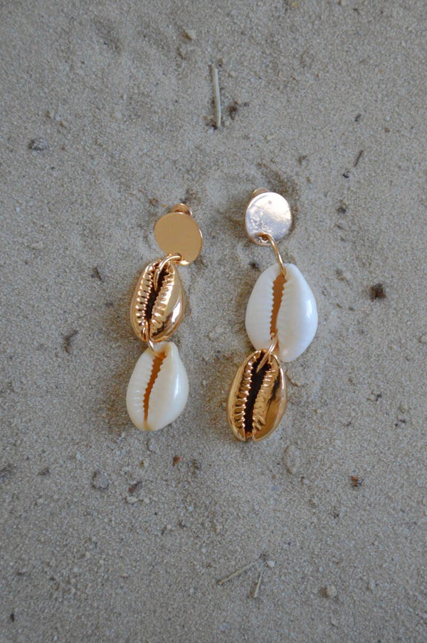 Golden Shell pendant earrings