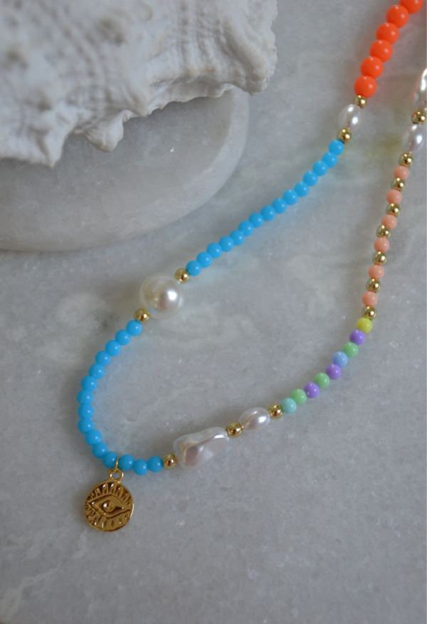 Colorful eye necklace