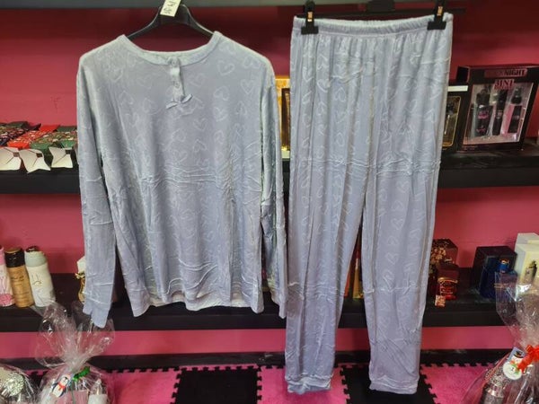 Pyjama hartjes licht blauw