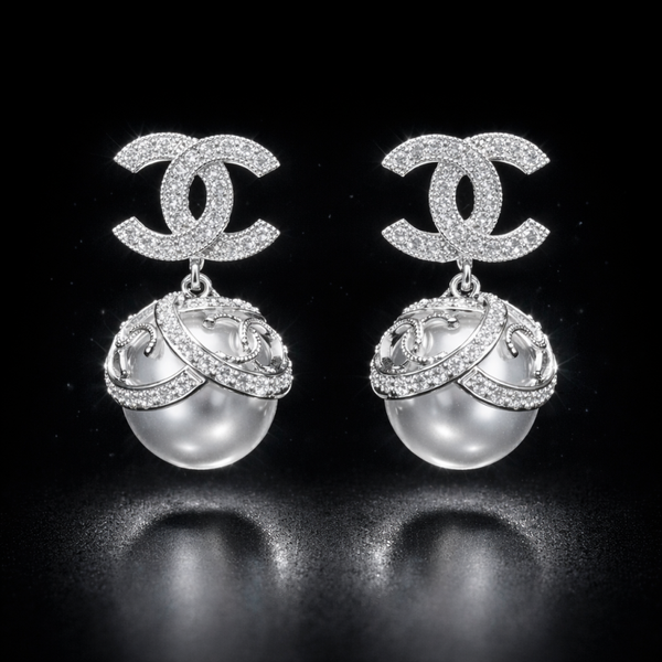 Chanel 1:1 parel hanger oorknopjes