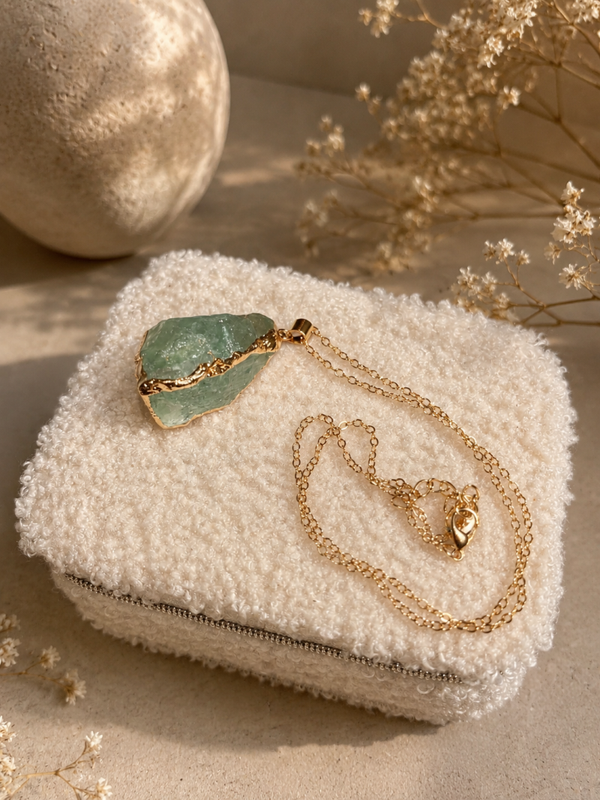 Groene fluoriet ketting goud nr 5