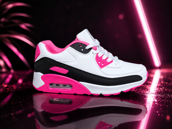 Sneakers wit roze zwart