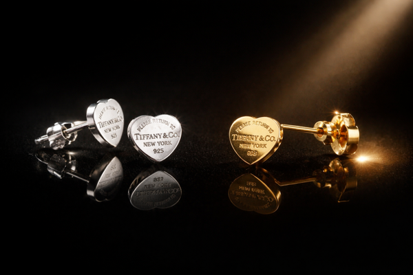 Tiffany&co oorknopjes goud en zilver 1:1