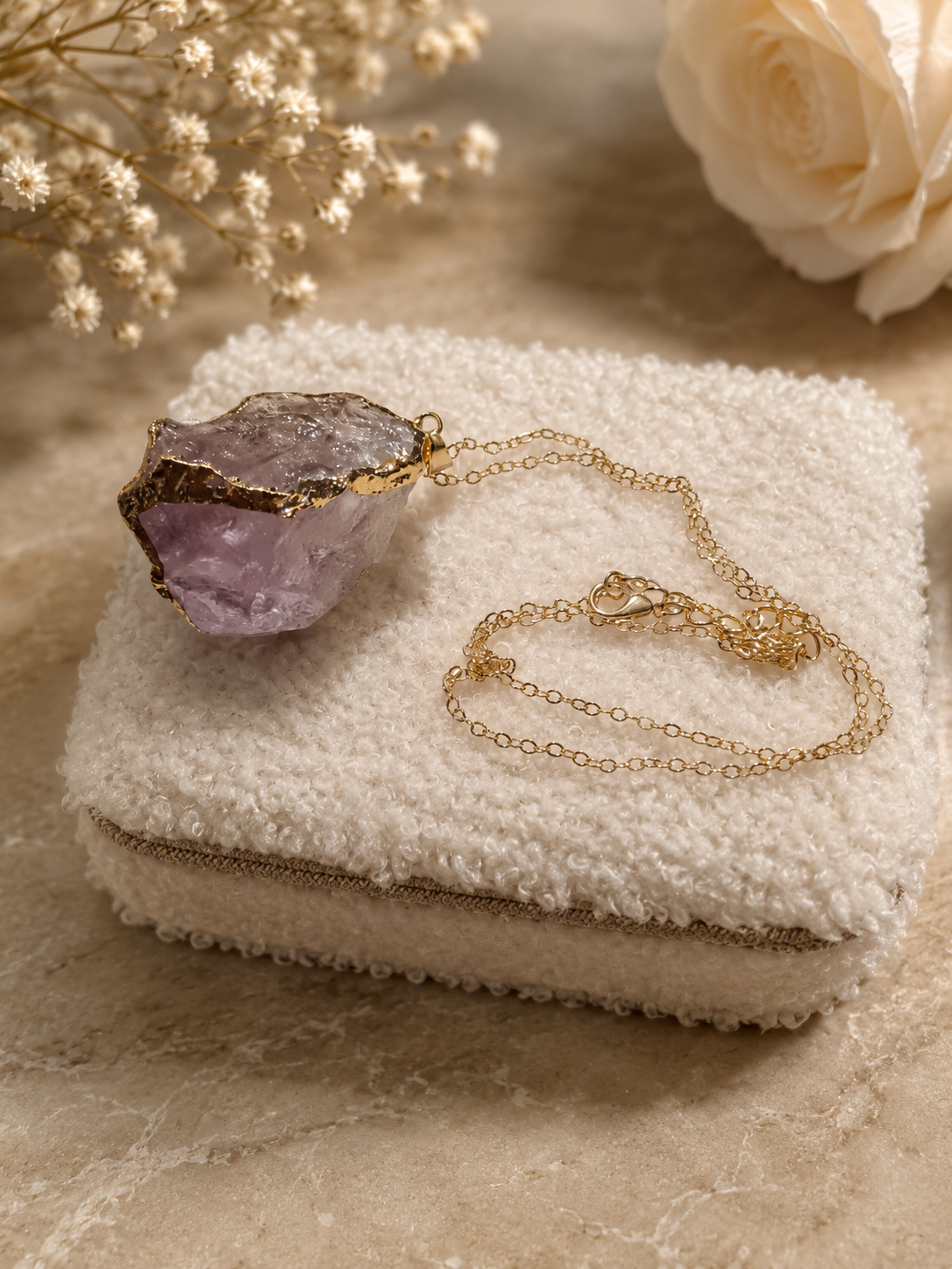 Amethist ketting goud nr 1