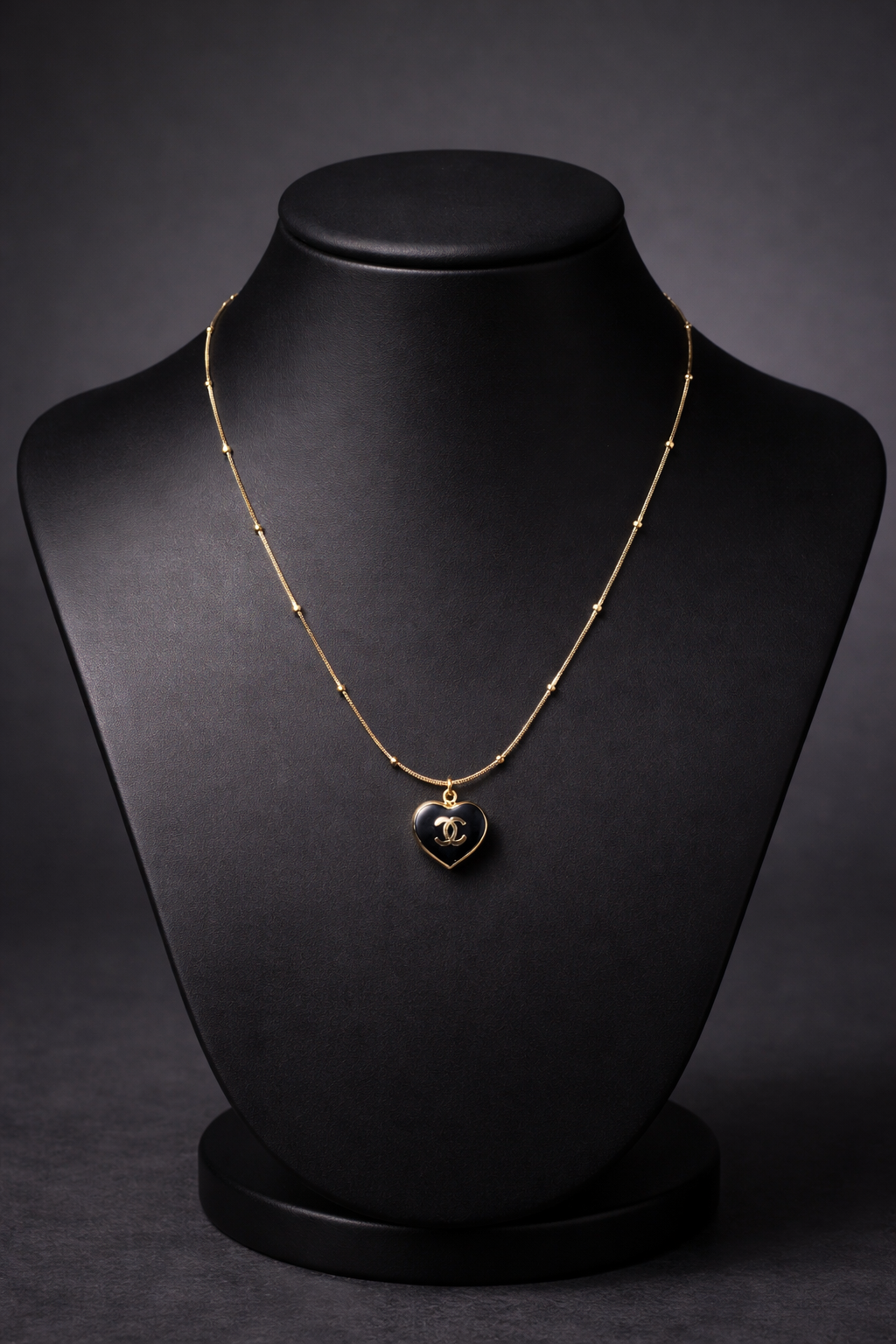 Chanel 1:1 ketting zwart hart