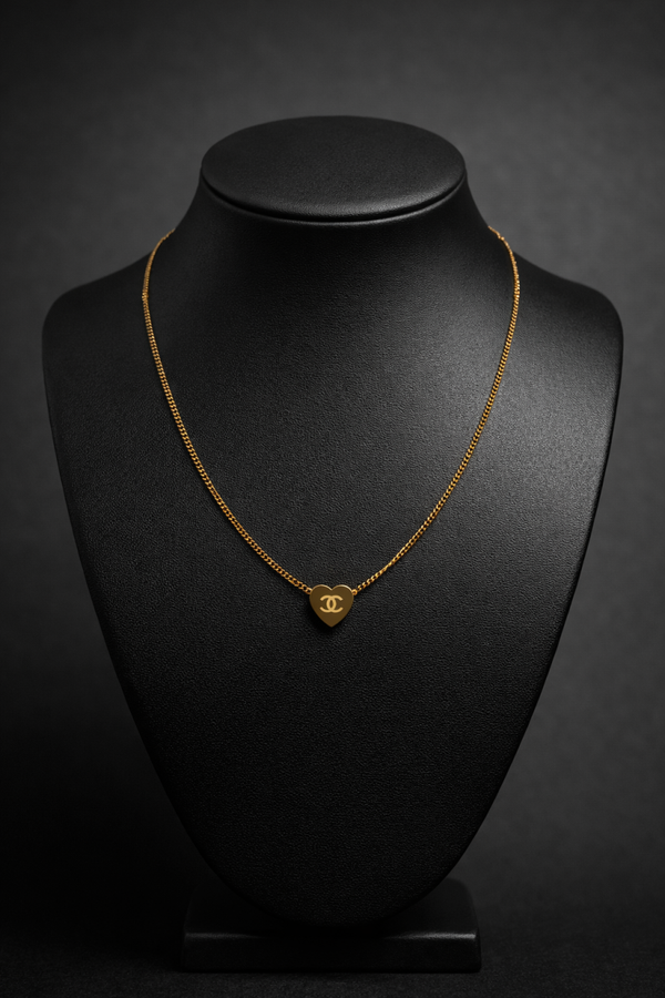 Chanel 1:1 ketting goud hart