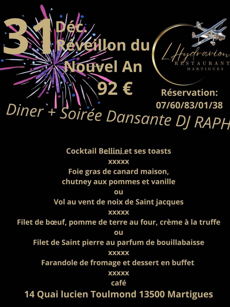 affiche menu reveillon