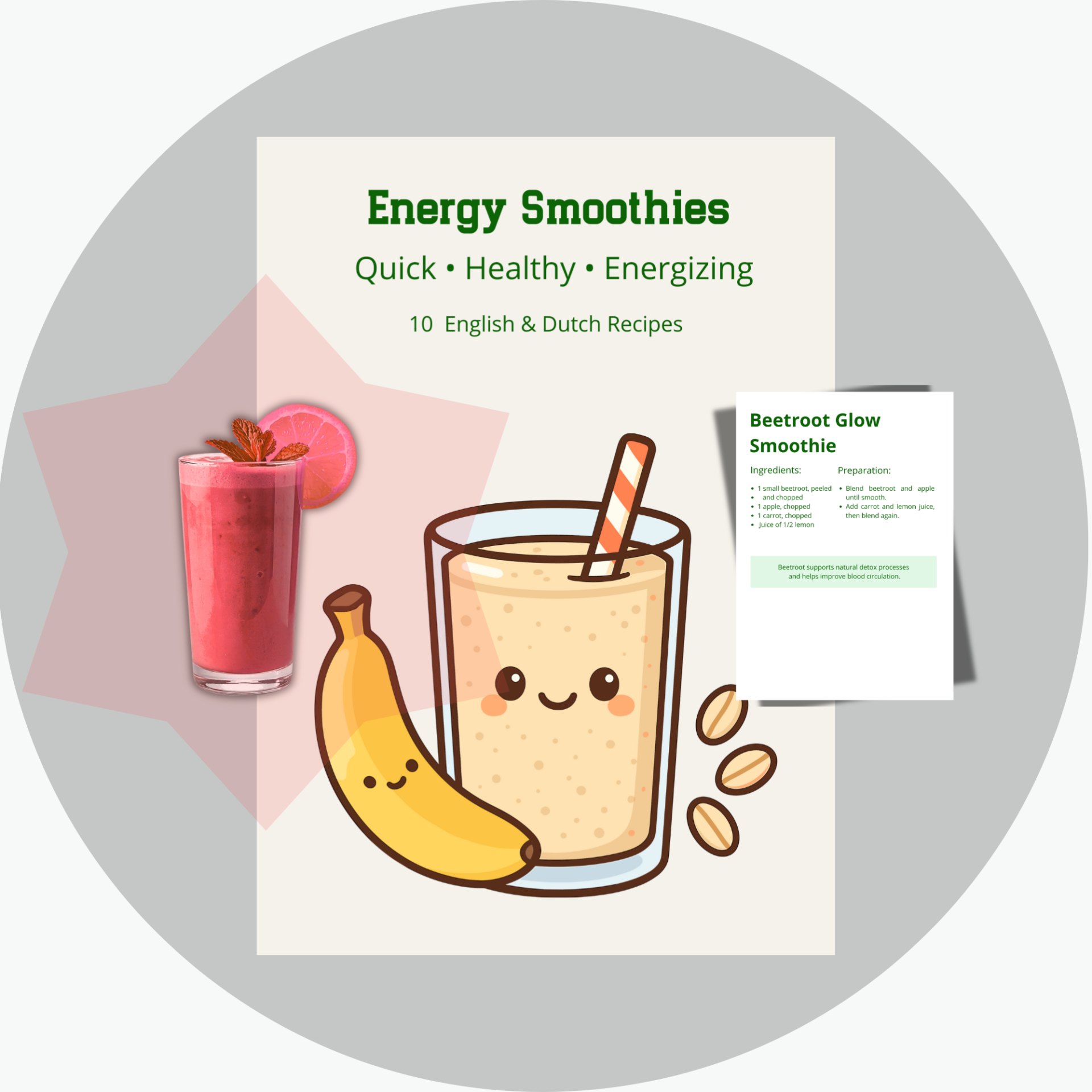 energy smoothie recipe guide mockup
