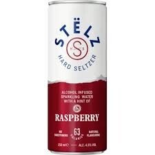Stëlz Hard Seltzer Raspberry 4,5%.